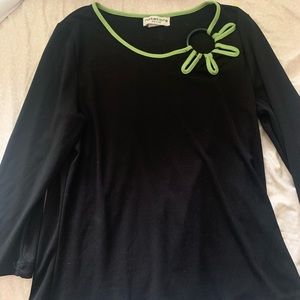 Green and Black Y2K style top
